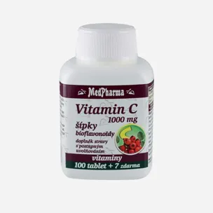 Vitamin C 1000 mg s šípky, prodloužený účinek 107 tablet 6 x 107 tablet