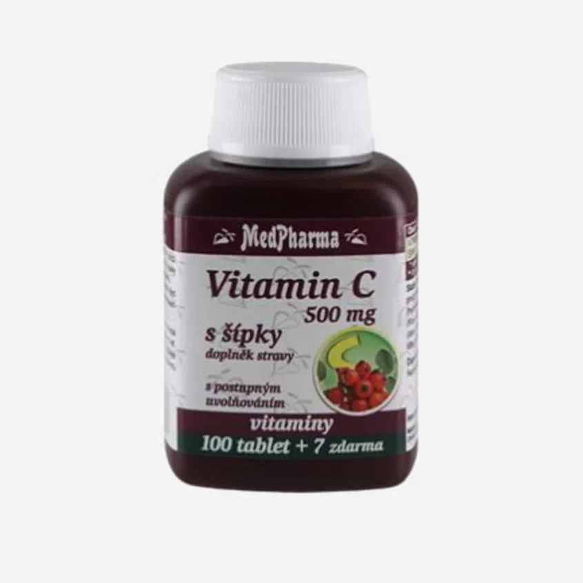 Vitamin C 500 mg s šípky, prodloužený účinek 107 tablet 6 x 107 tablet