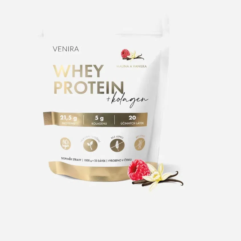 Whey protein příchuť malina a vanilka 6 x 1000 g