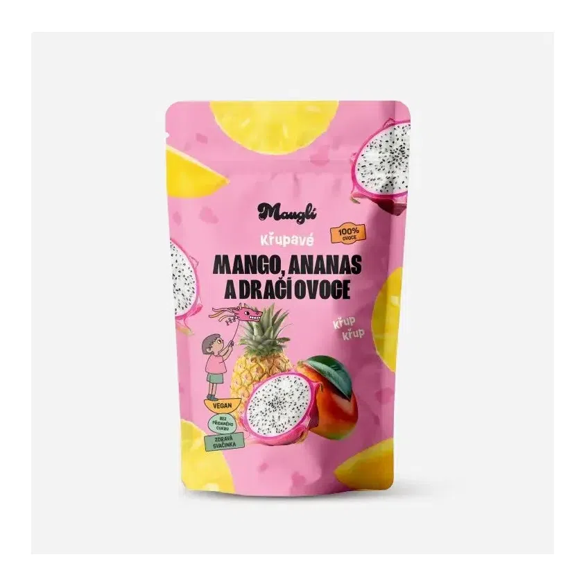 XXL křupavý mix - mango, ananas a dračí ovoce 5 x 100 g