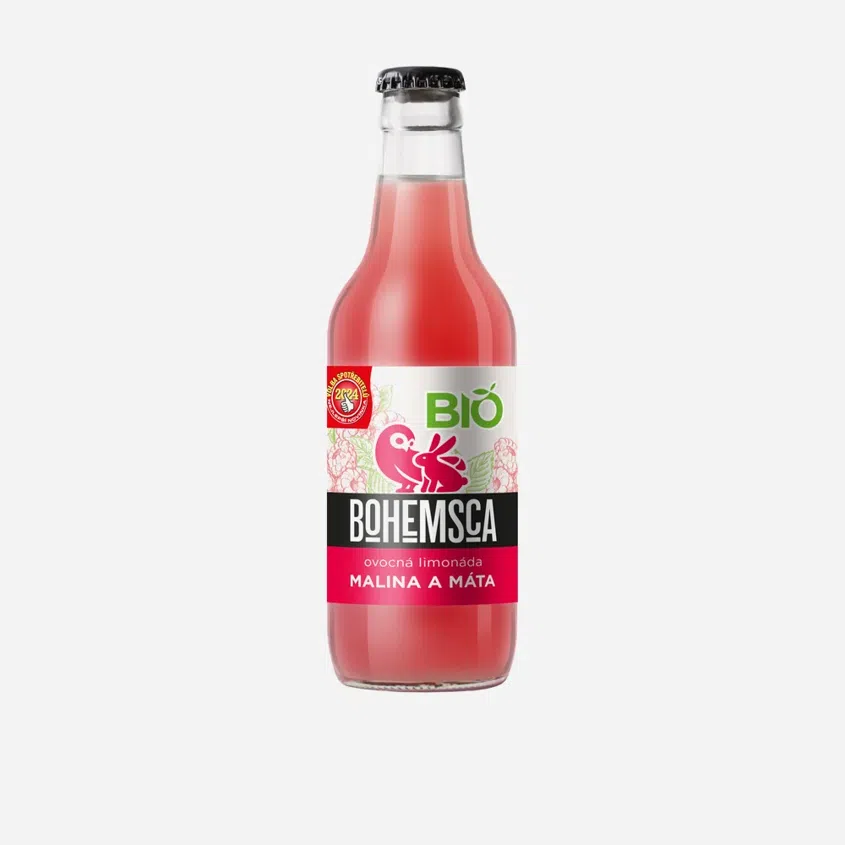 Zahradní limonáda malina a máta BIO 12 x 330 ml