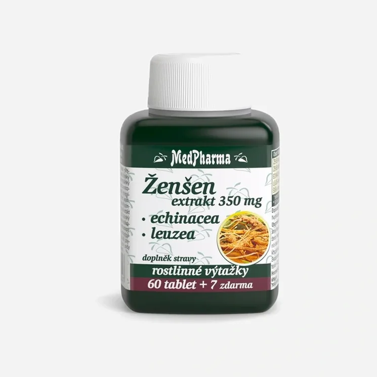 Ženšen 350 mg + echinacea + leuzea 67 tablet 6 x 67 tablet